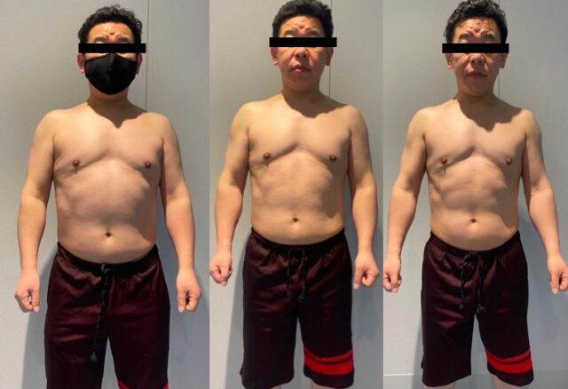 40代男性ボディメイクビフォーアフター2ヶ月