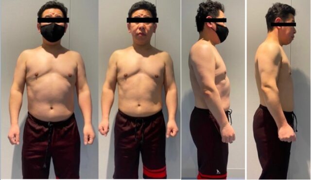 ボディメイク男性1ヶ月ビフォーアフター